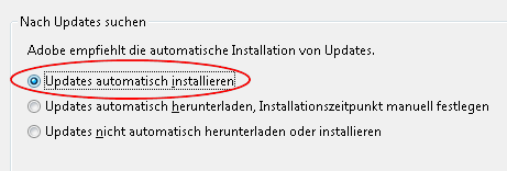 automatische Installation von Updates in Adobe Reader aktivieren