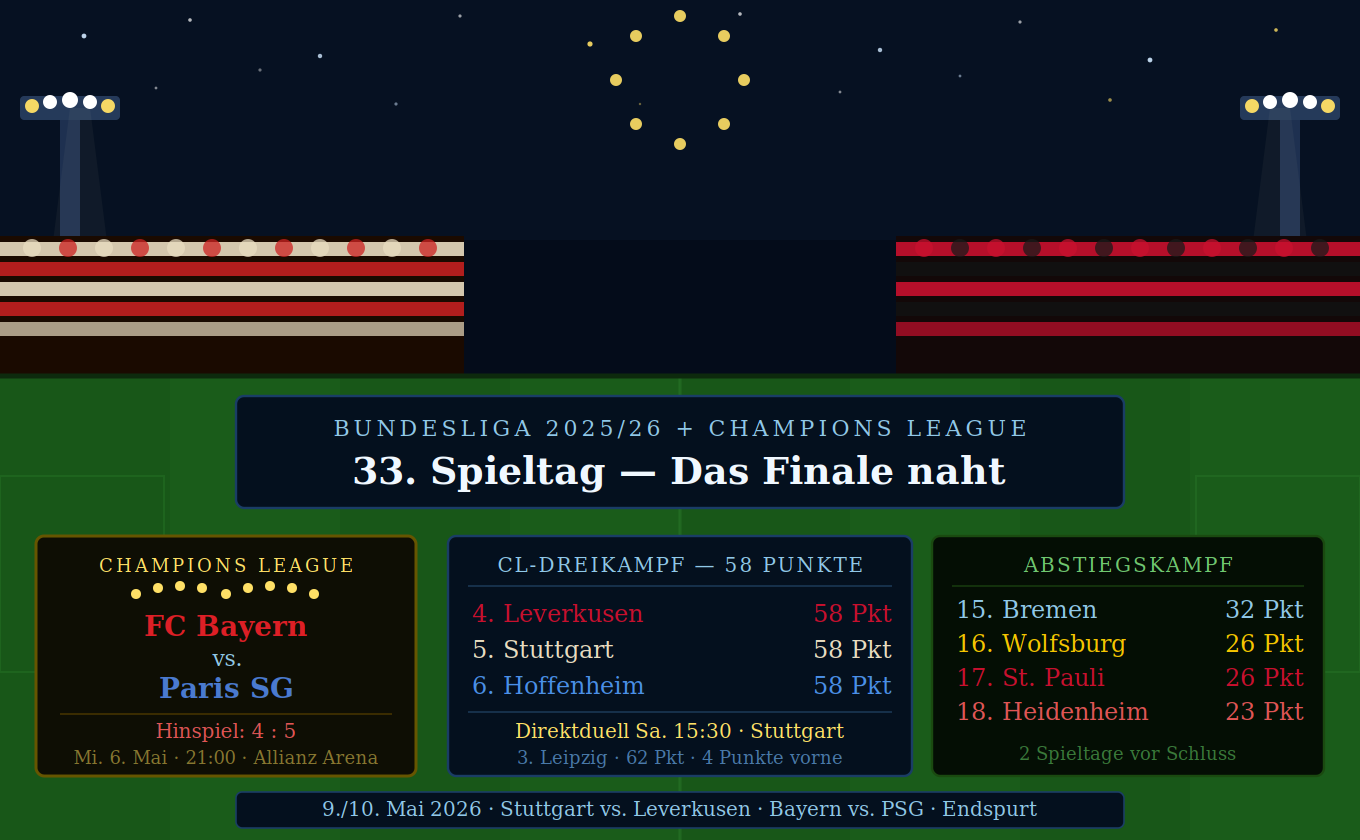 Bundesliga 33. Spieltag
